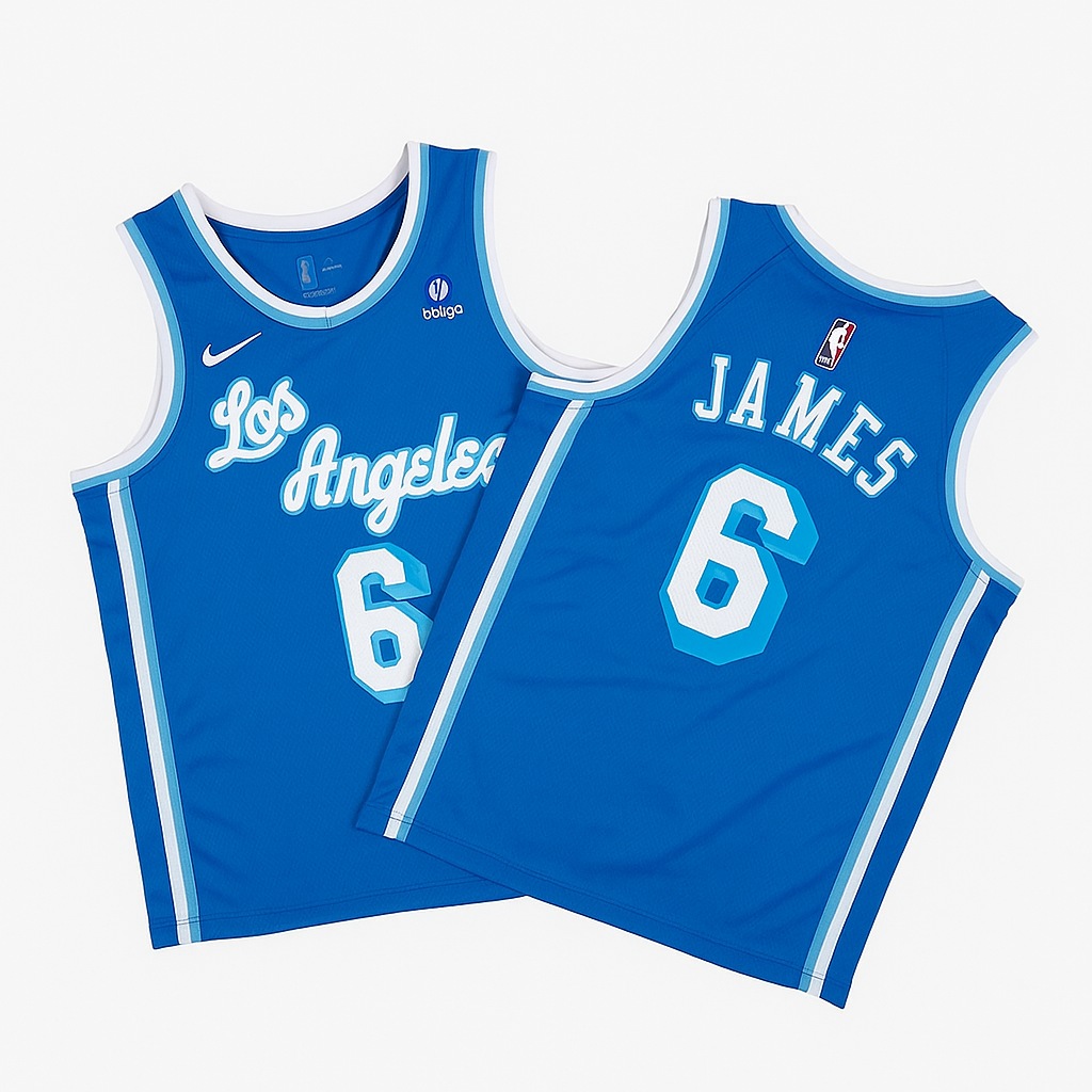 Youth LeBron James Los Angeles Lakers Jersey – Blue City Edition