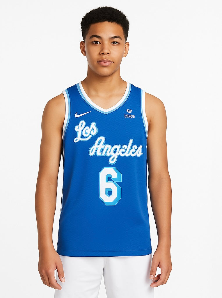 Youth LeBron James Los Angeles Lakers Jersey – Blue City Edition