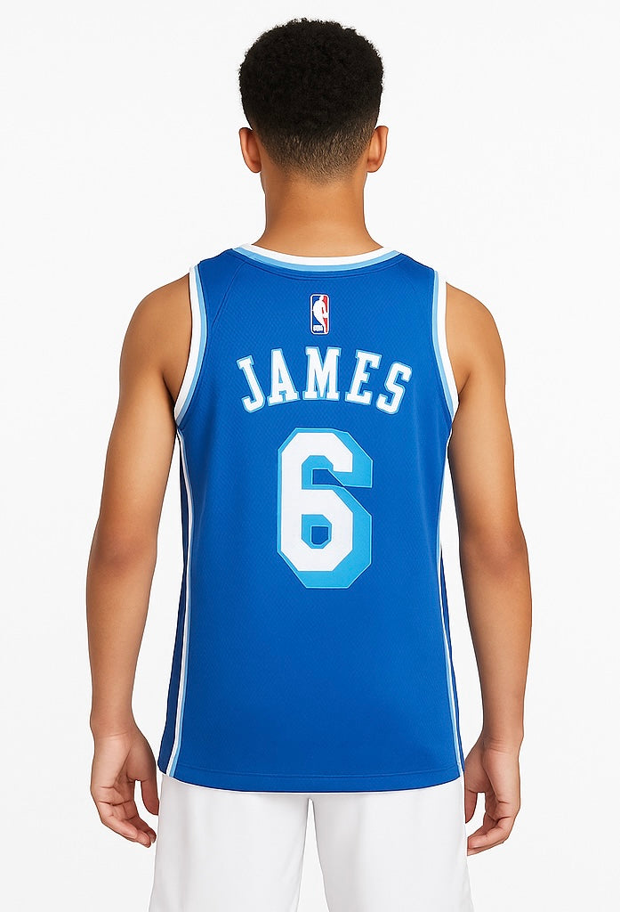 Youth LeBron James Los Angeles Lakers Jersey – Blue City Edition