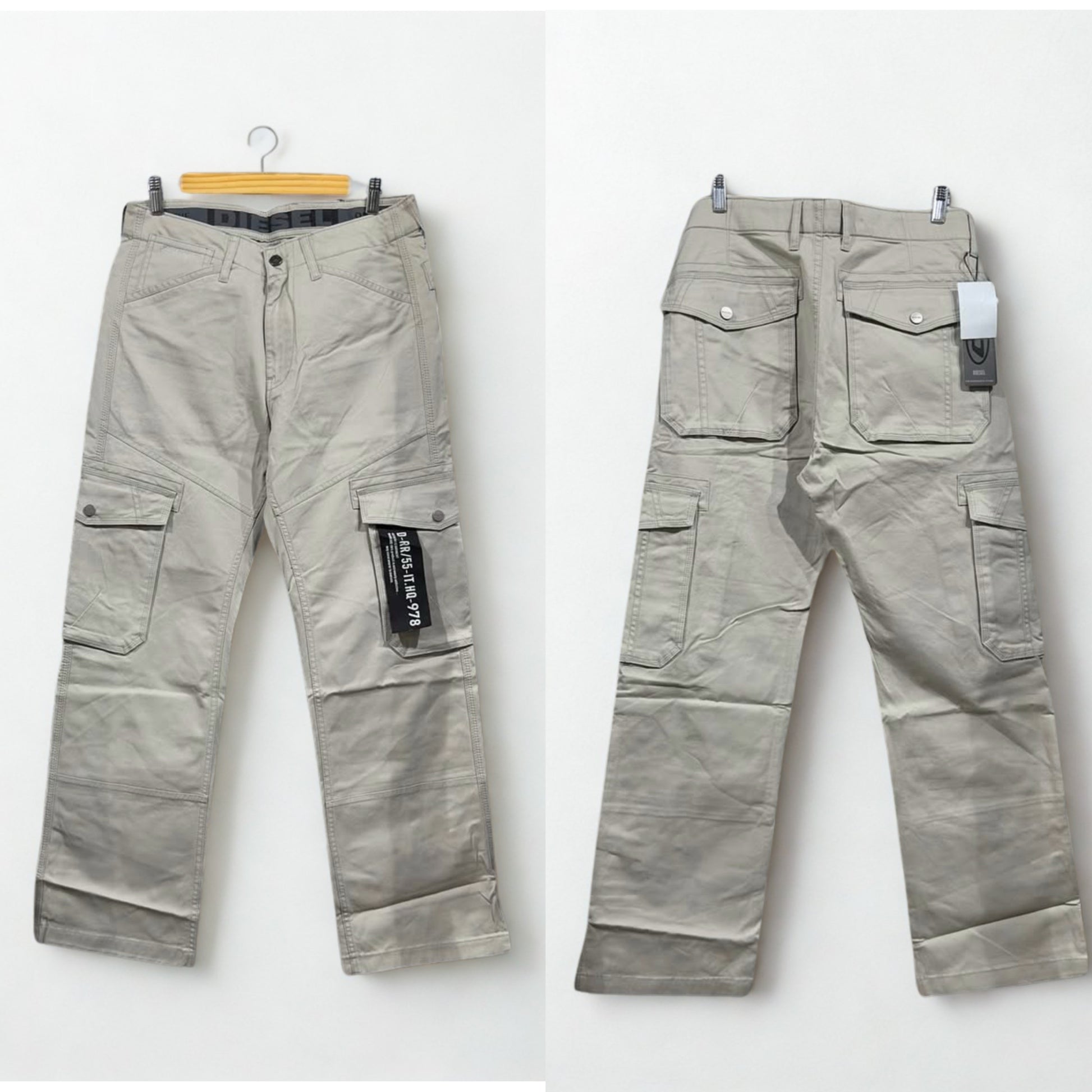 Diesel Light Grey Cargo Pants - Men’s Premium Utility Style
