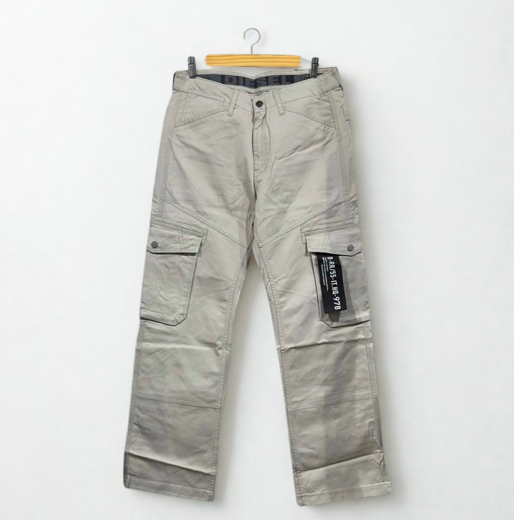 Diesel Light Grey Cargo Pants - Men’s Premium Utility Style