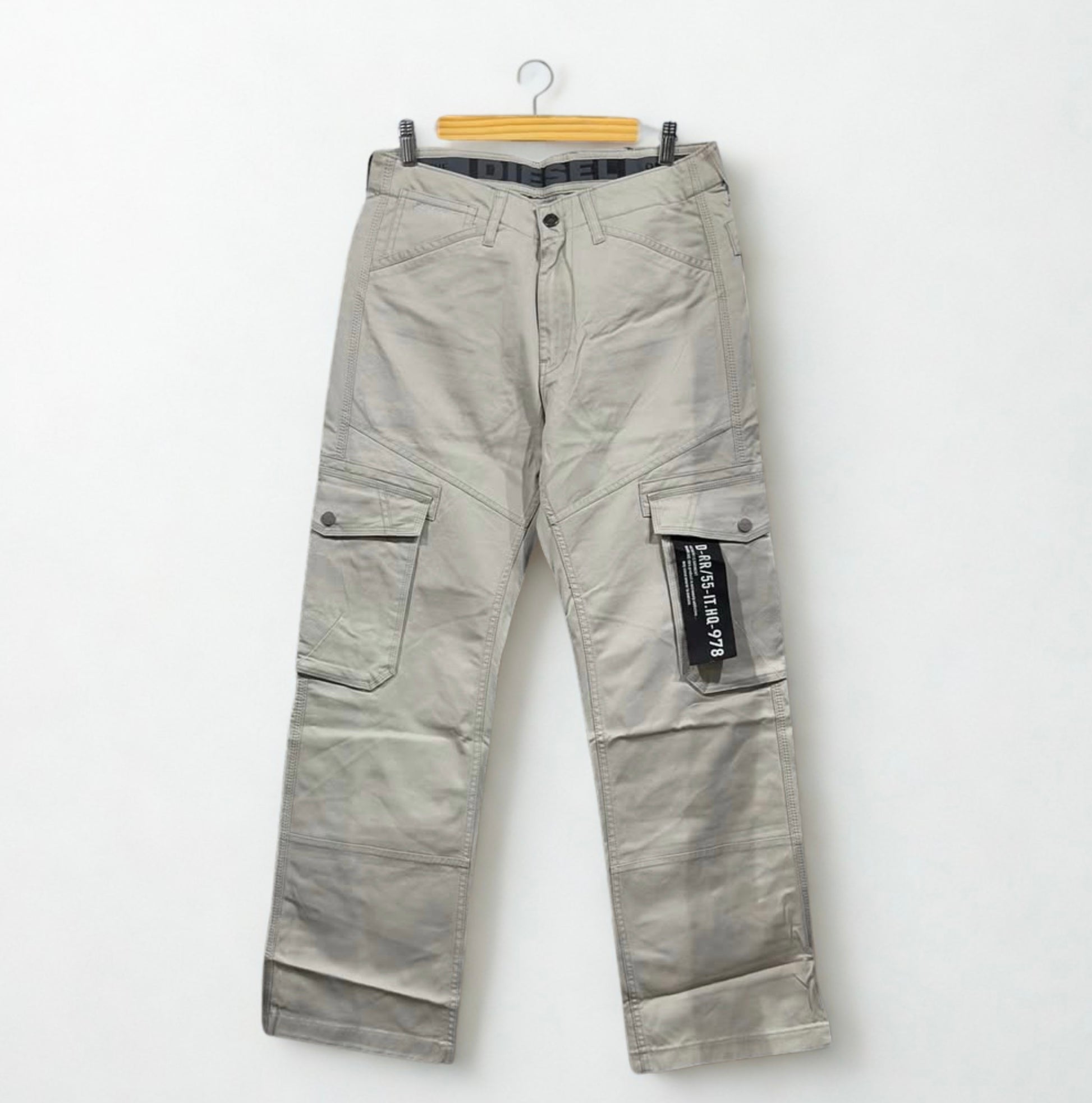 Diesel Light Grey Cargo Pants - Men’s Premium Utility Style